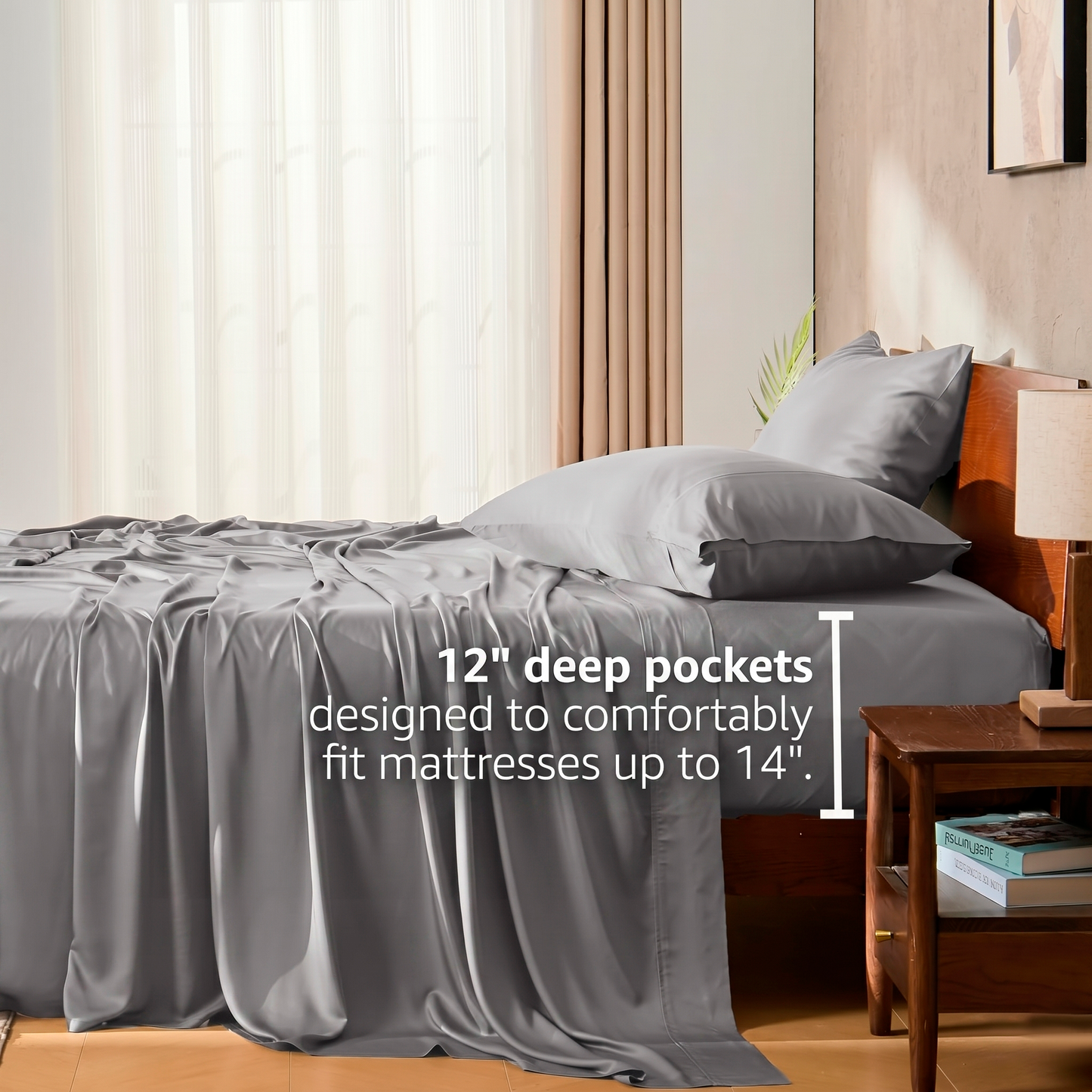 6-Piece: Luxury Home Cool Bamboo-Fiber Sheet Set
